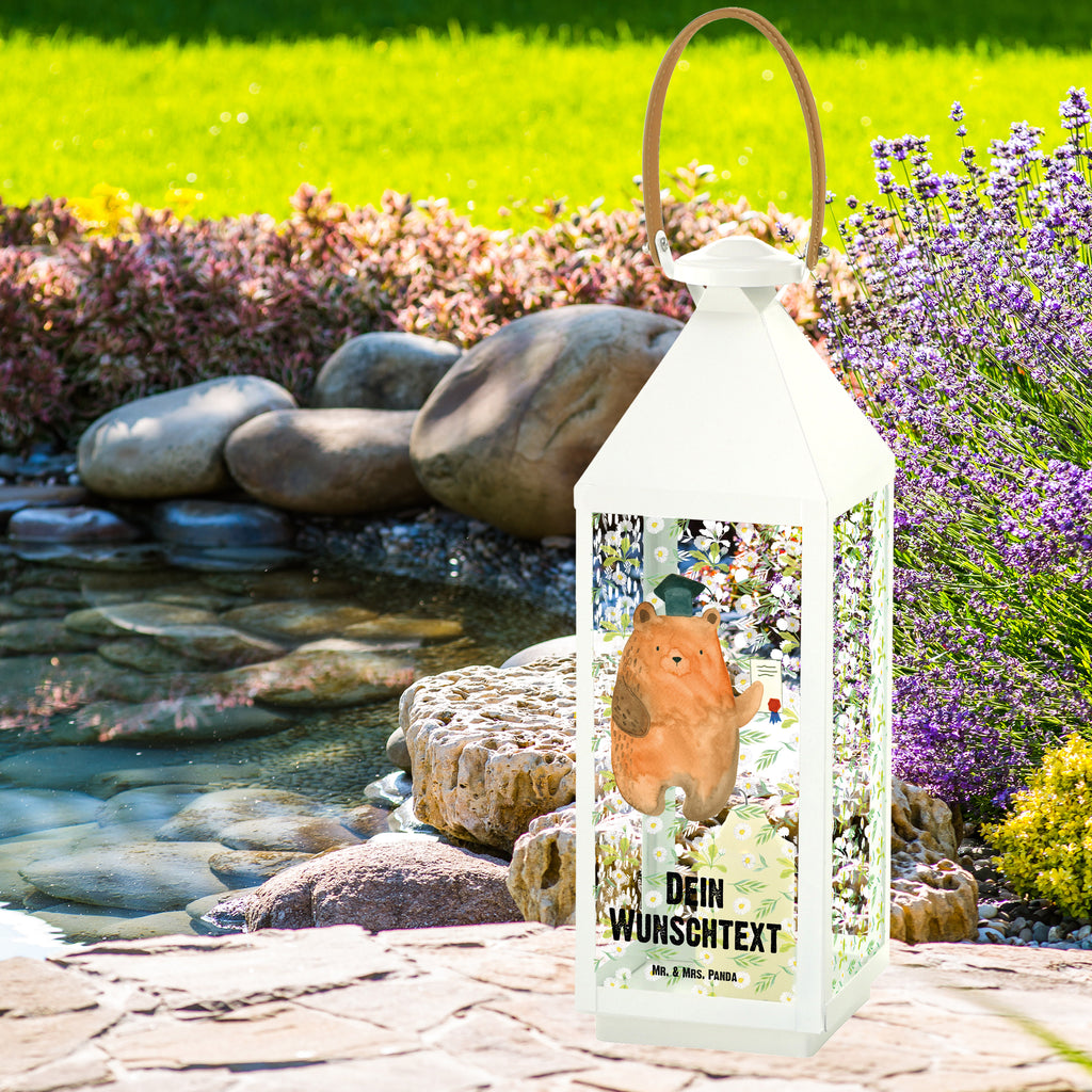 Personalisierte Deko Laterne Prüfungsbär Gartenlampe, Gartenleuchte, Gartendekoration, Gartenlicht, Laterne  kleine Laternen, XXL Laternen, Laterne groß, Bär, Teddy, Teddybär, Abitur, Prüfungen, Prüfung bestanden, Abschluss, Zeugnis, Abschlusszeugnis