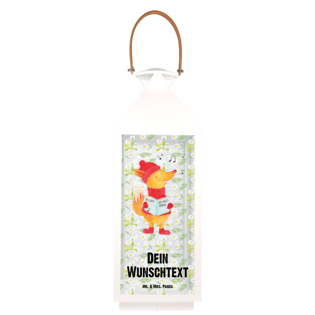 Personalisierte Deko Laterne Fuchs Sänger Gartenlampe, Gartenleuchte, Gartendekoration, Gartenlicht, Laterne  kleine Laternen, XXL Laternen, Laterne groß, Winter, Weihnachten, Weihnachtsdeko, Nikolaus, Advent, Heiligabend, Wintermotiv, Fuchs, Füchse, Sänger, Geschenk Sänger, Singen, Weihnachtslieder