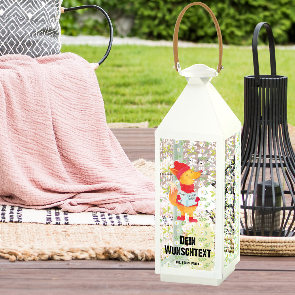 Personalisierte Deko Laterne Fuchs Sänger Gartenlampe, Gartenleuchte, Gartendekoration, Gartenlicht, Laterne  kleine Laternen, XXL Laternen, Laterne groß, Winter, Weihnachten, Weihnachtsdeko, Nikolaus, Advent, Heiligabend, Wintermotiv, Fuchs, Füchse, Sänger, Geschenk Sänger, Singen, Weihnachtslieder