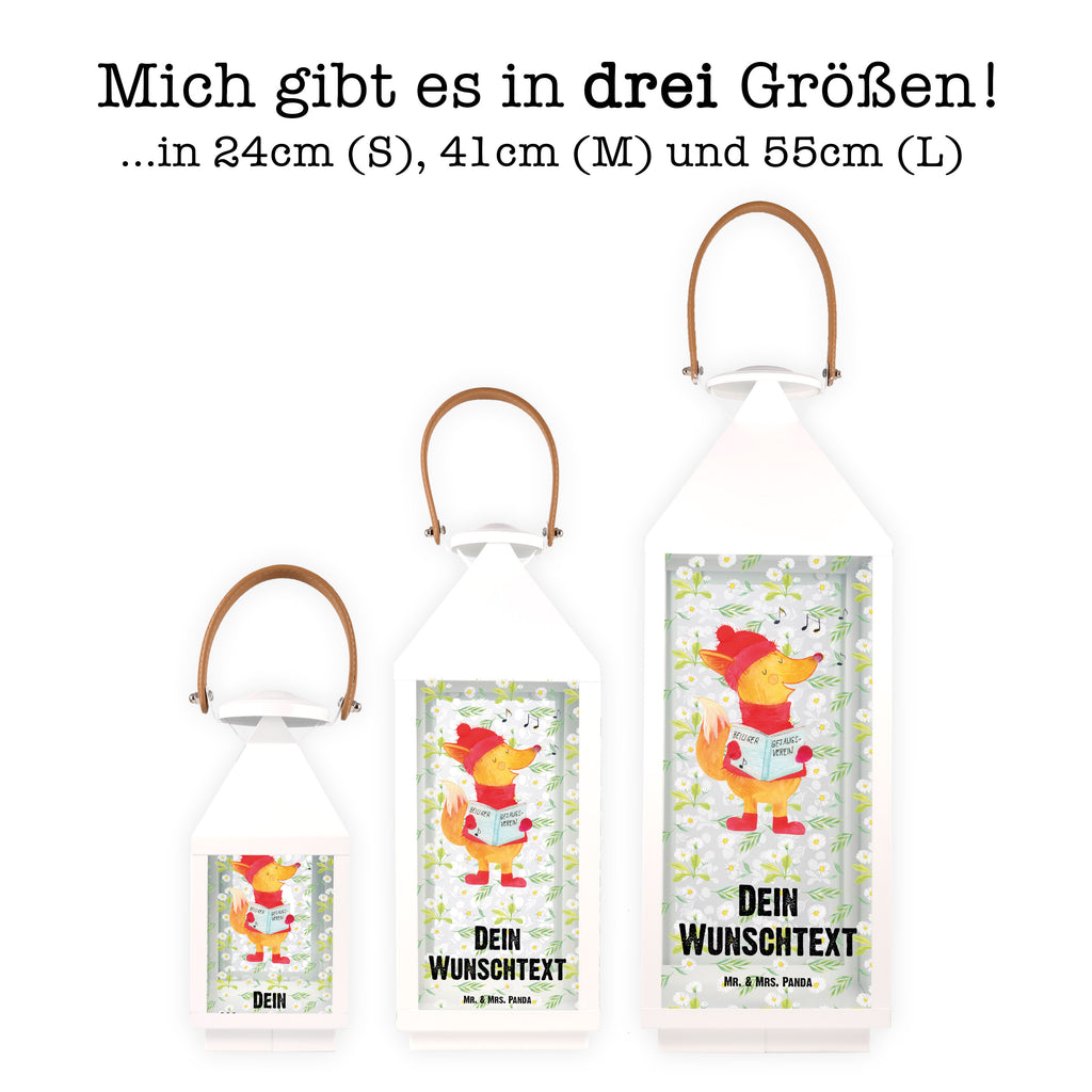 Personalisierte Deko Laterne Fuchs Sänger Gartenlampe, Gartenleuchte, Gartendekoration, Gartenlicht, Laterne  kleine Laternen, XXL Laternen, Laterne groß, Winter, Weihnachten, Weihnachtsdeko, Nikolaus, Advent, Heiligabend, Wintermotiv, Fuchs, Füchse, Sänger, Geschenk Sänger, Singen, Weihnachtslieder