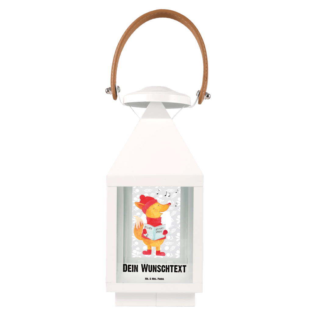 Personalisierte Deko Laterne Fuchs Sänger Gartenlampe, Gartenleuchte, Gartendekoration, Gartenlicht, Laterne  kleine Laternen, XXL Laternen, Laterne groß, Winter, Weihnachten, Weihnachtsdeko, Nikolaus, Advent, Heiligabend, Wintermotiv, Fuchs, Füchse, Sänger, Geschenk Sänger, Singen, Weihnachtslieder