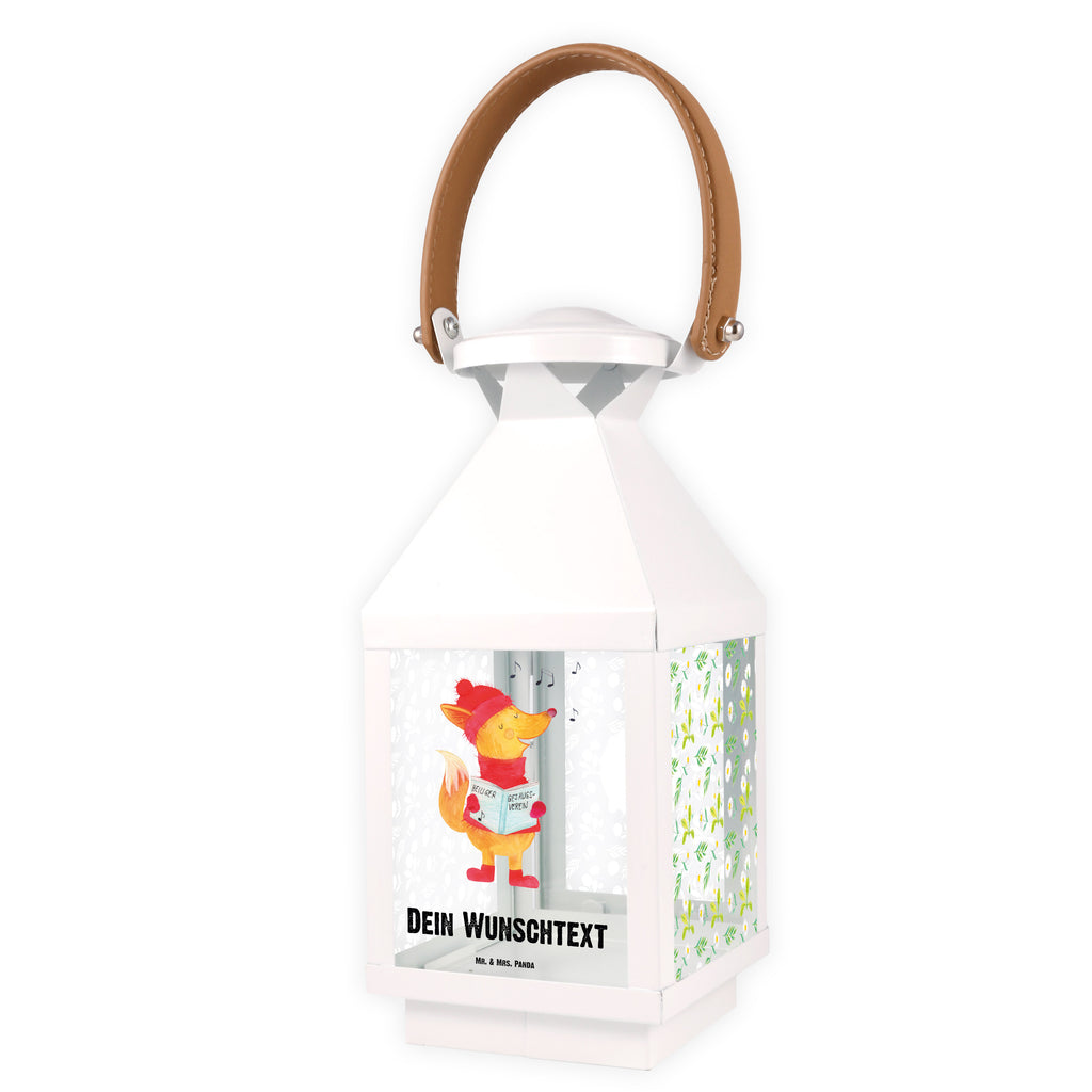 Personalisierte Deko Laterne Fuchs Sänger Gartenlampe, Gartenleuchte, Gartendekoration, Gartenlicht, Laterne  kleine Laternen, XXL Laternen, Laterne groß, Winter, Weihnachten, Weihnachtsdeko, Nikolaus, Advent, Heiligabend, Wintermotiv, Fuchs, Füchse, Sänger, Geschenk Sänger, Singen, Weihnachtslieder