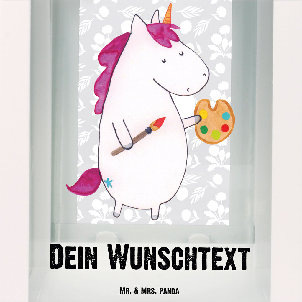 Personalisierte Deko Laterne Einhorn Künstler Einhorn, Einhörner, Englisch, Künstler, Unicorn, Artist, Malen, Zeichnen, Welt, Farbe, Stift, Pinsel, Geschenk, Maler Gartenlampe, Gartenleuchte, Gartendekoration, Gartenlicht, Laterne  kleine Laternen, XXL Laternen, Laterne groß,   Einhorn, Einhörner, Einhorn Deko, Pegasus, Unicorn