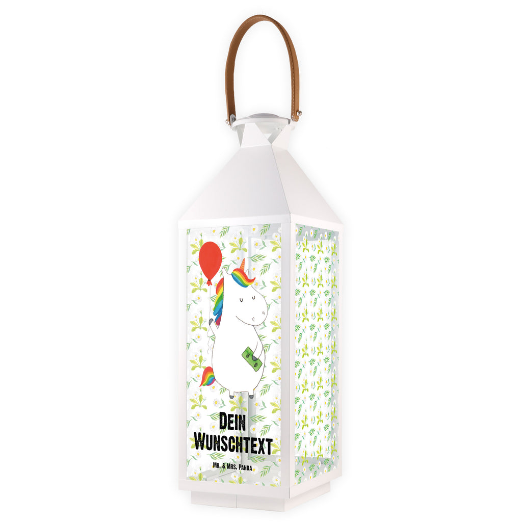 Personalisierte Deko Laterne Einhorn Luftballon Gartenlampe, Gartenleuchte, Gartendekoration, Gartenlicht, Laterne  kleine Laternen, XXL Laternen, Laterne groß, Einhorn, Einhörner, Einhorn Deko, Pegasus, Unicorn, Luftballon, Geld, Lebenslust, Freude, Geschenk, Freundin