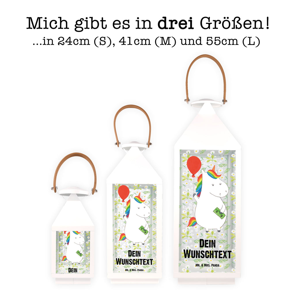 Personalisierte Deko Laterne Einhorn Luftballon Gartenlampe, Gartenleuchte, Gartendekoration, Gartenlicht, Laterne  kleine Laternen, XXL Laternen, Laterne groß, Einhorn, Einhörner, Einhorn Deko, Pegasus, Unicorn, Luftballon, Geld, Lebenslust, Freude, Geschenk, Freundin