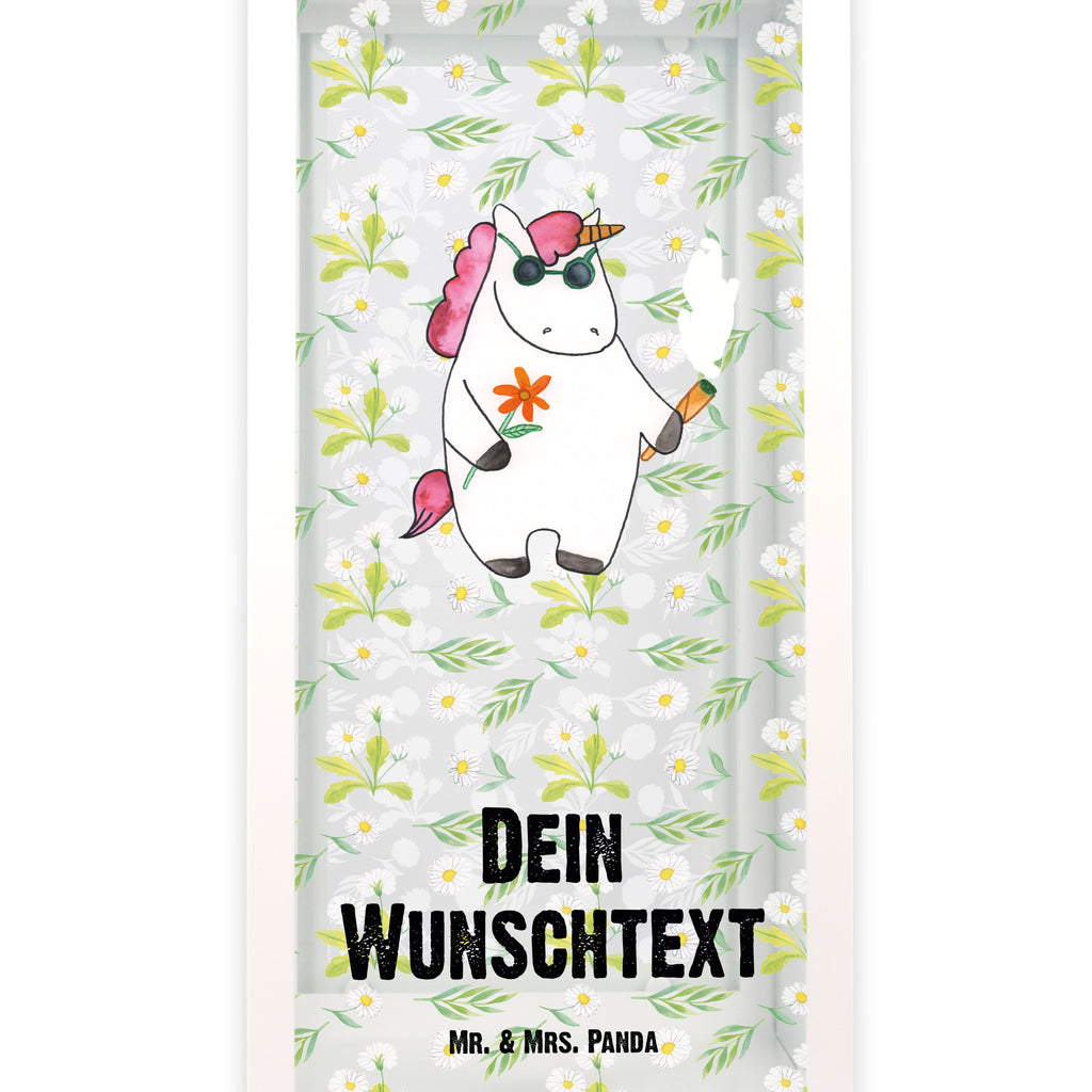 Personalisierte Deko Laterne Einhorn Woodstock Gartenlampe, Gartenleuchte, Gartendekoration, Gartenlicht, Laterne  kleine Laternen, XXL Laternen, Laterne groß, Einhorn, Einhörner, Einhorn Deko, Pegasus, Unicorn, Kiffen, Joint, Zigarette, Alkohol, Party, Spaß. lustig, witzig, Woodstock