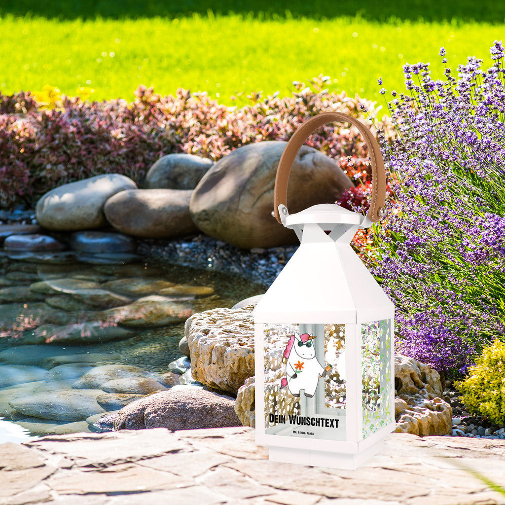 Personalisierte Deko Laterne Einhorn Woodstock Gartenlampe, Gartenleuchte, Gartendekoration, Gartenlicht, Laterne  kleine Laternen, XXL Laternen, Laterne groß, Einhorn, Einhörner, Einhorn Deko, Pegasus, Unicorn, Kiffen, Joint, Zigarette, Alkohol, Party, Spaß. lustig, witzig, Woodstock