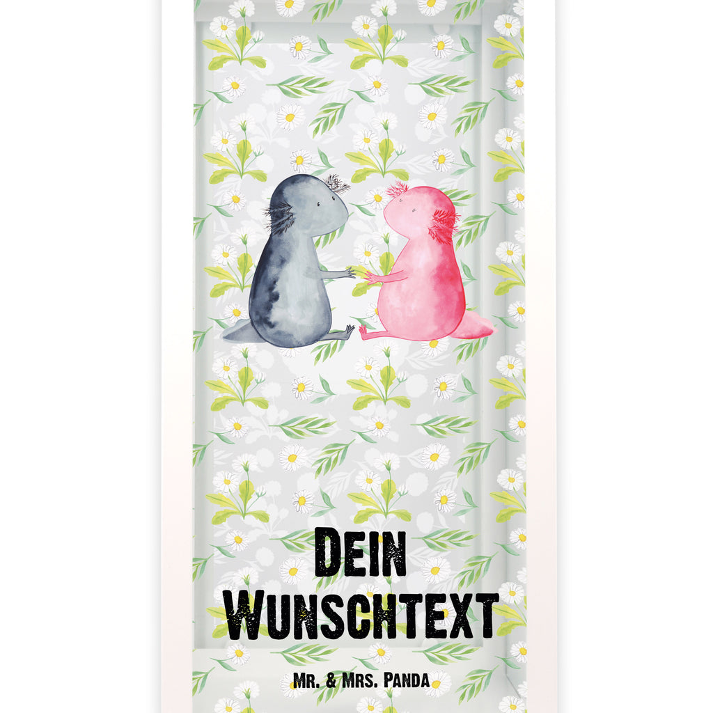Personalisierte Deko Laterne Axolotl Liebe Gartenlampe, Gartenleuchte, Gartendekoration, Gartenlicht, Laterne  kleine Laternen, XXL Laternen, Laterne groß, Axolotl, Molch, Axolot, Schwanzlurch, Lurch, Lurche, Liebe, große Liebe, Liebesbeweis, Freund, Verlobter, Ehemann, Jahrestag, Valentinstag