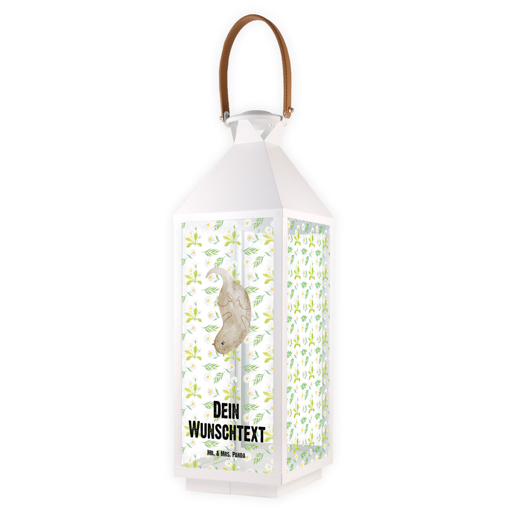 Personalisierte Deko Laterne Otter kopfüber Gartenlampe, Gartenleuchte, Gartendekoration, Gartenlicht, Laterne  kleine Laternen, XXL Laternen, Laterne groß, Otter, Fischotter, Seeotter, Otter Seeotter See Otter