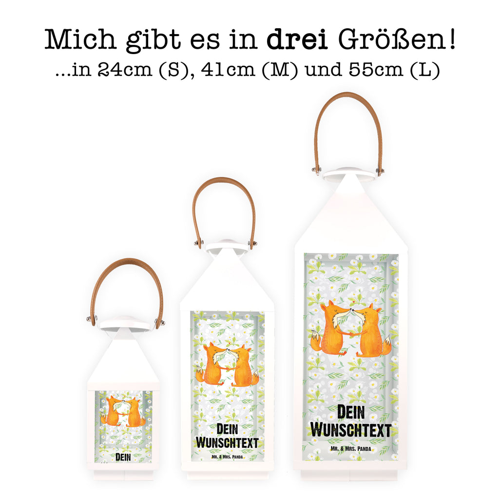 Personalisierte Deko Laterne Füchse Liebe Gartenlampe, Gartenleuchte, Gartendekoration, Gartenlicht, Laterne  kleine Laternen, XXL Laternen, Laterne groß, Fuchs, Füchse, Fox, Liebe, Liebespaar, Paar, Partner, Freundin, Freund, Ehe, Verlobte, Ehemann, Ehefrau, Liebesbeweis