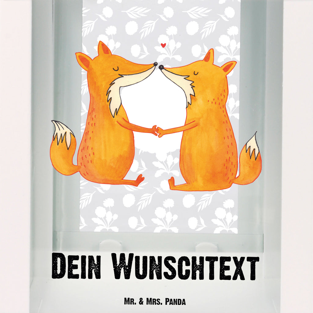 Personalisierte Deko Laterne Füchse Liebe Gartenlampe, Gartenleuchte, Gartendekoration, Gartenlicht, Laterne  kleine Laternen, XXL Laternen, Laterne groß, Fuchs, Füchse, Fox, Liebe, Liebespaar, Paar, Partner, Freundin, Freund, Ehe, Verlobte, Ehemann, Ehefrau, Liebesbeweis