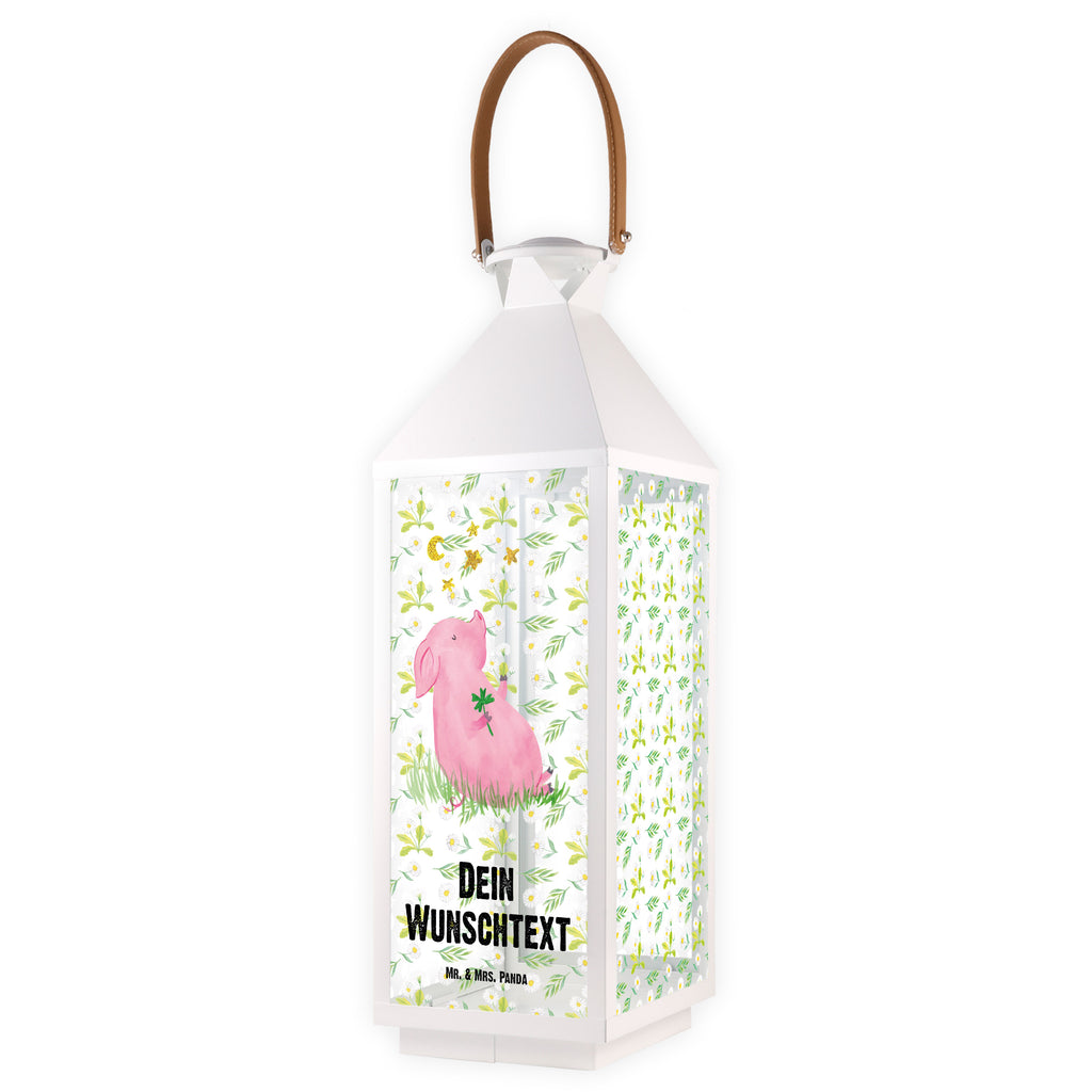 Personalisierte Deko Laterne Glücksschwein Gartenlampe, Gartenleuchte, Gartendekoration, Gartenlicht, Laterne  kleine Laternen, XXL Laternen, Laterne groß, Tiermotive, Gute Laune, lustige Sprüche, Tiere, Glücksschwein. Glück, Schwein, Schweinchen, Sterne, Sernchen, Ziele, Träume, Motivation, Glücksbringer