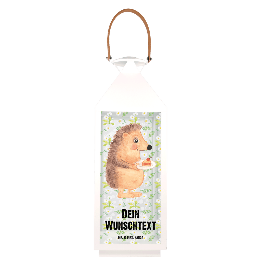 Personalisierte Deko Laterne Igel mit Kuchenstück Gartenlampe, Gartenleuchte, Gartendekoration, Gartenlicht, Laterne  kleine Laternen, XXL Laternen, Laterne groß, süße Tiermotive, gute Laune, lustige Sprüche, Tiere, Igel, Essen Spruch, Kuchen, Backen Geschenk, Kuchen backen, Einladung Party, Geburtstagskuchen, Torte