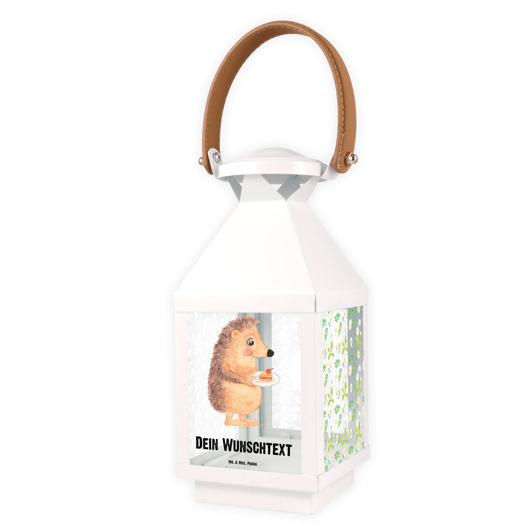 Personalisierte Deko Laterne Igel mit Kuchenstück Gartenlampe, Gartenleuchte, Gartendekoration, Gartenlicht, Laterne  kleine Laternen, XXL Laternen, Laterne groß, süße Tiermotive, gute Laune, lustige Sprüche, Tiere, Igel, Essen Spruch, Kuchen, Backen Geschenk, Kuchen backen, Einladung Party, Geburtstagskuchen, Torte