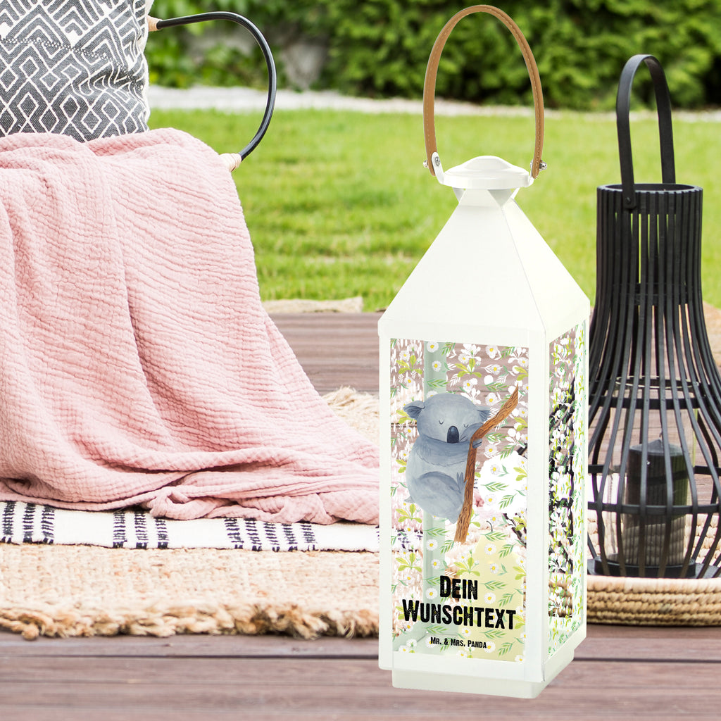 Personalisierte Deko Laterne Koalabär Gartenlampe, Gartenleuchte, Gartendekoration, Gartenlicht, Laterne  kleine Laternen, XXL Laternen, Laterne groß, Tiermotive, Gute Laune, lustige Sprüche, Tiere, Koala, träumen, Traum, schlafen, Schlafzimmer, Traumland, Bär, Koalabär