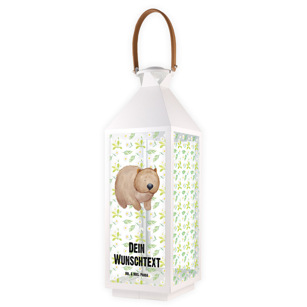 Personalisierte Deko Laterne Wombat Gartenlampe, Gartenleuchte, Gartendekoration, Gartenlicht, Laterne  kleine Laternen, XXL Laternen, Laterne groß, Tiermotive, Gute Laune, lustige Sprüche, Tiere, Wombat, Das Leben ist schön, Motivation, Spruch, Australien