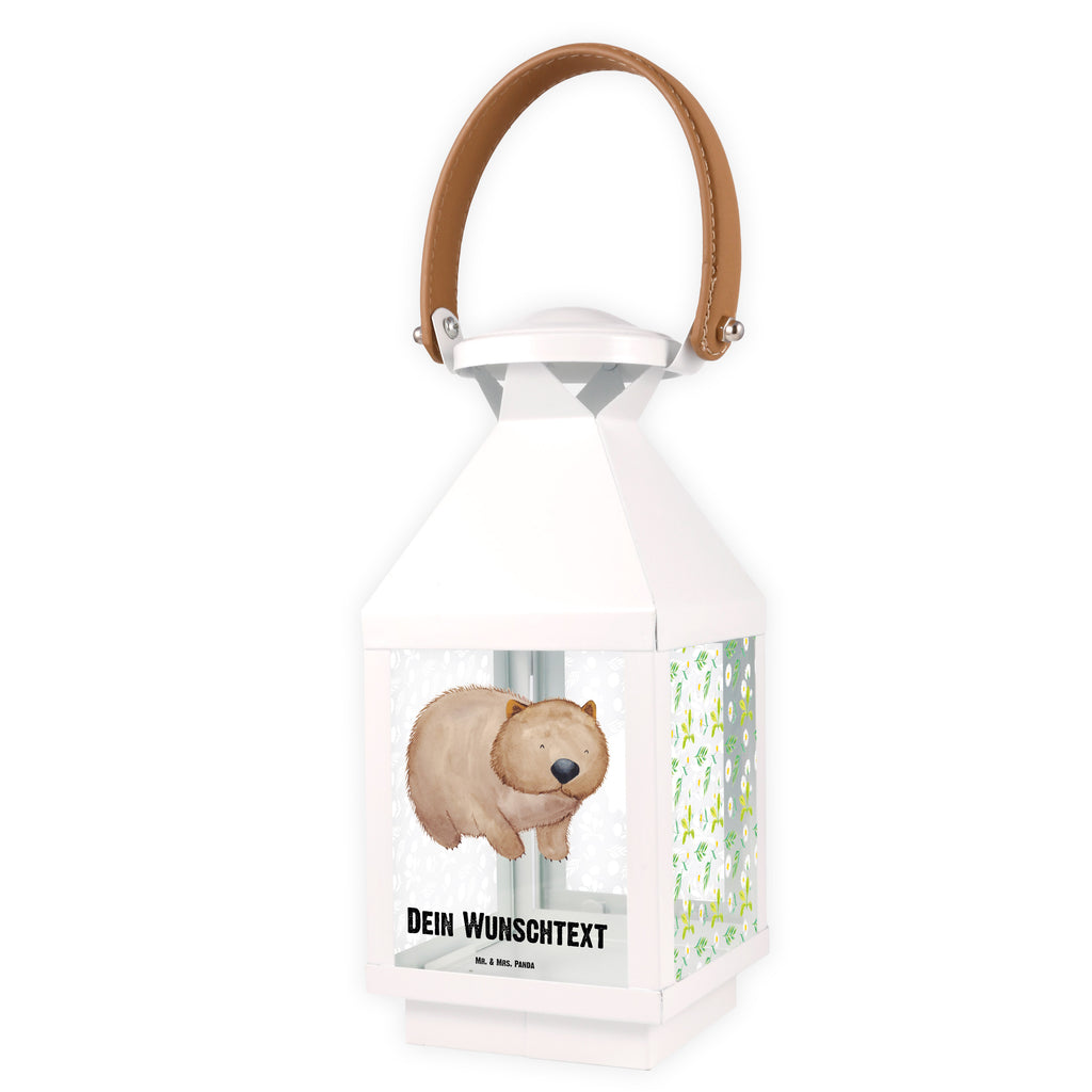 Personalisierte Deko Laterne Wombat Gartenlampe, Gartenleuchte, Gartendekoration, Gartenlicht, Laterne  kleine Laternen, XXL Laternen, Laterne groß, Tiermotive, Gute Laune, lustige Sprüche, Tiere, Wombat, Das Leben ist schön, Motivation, Spruch, Australien
