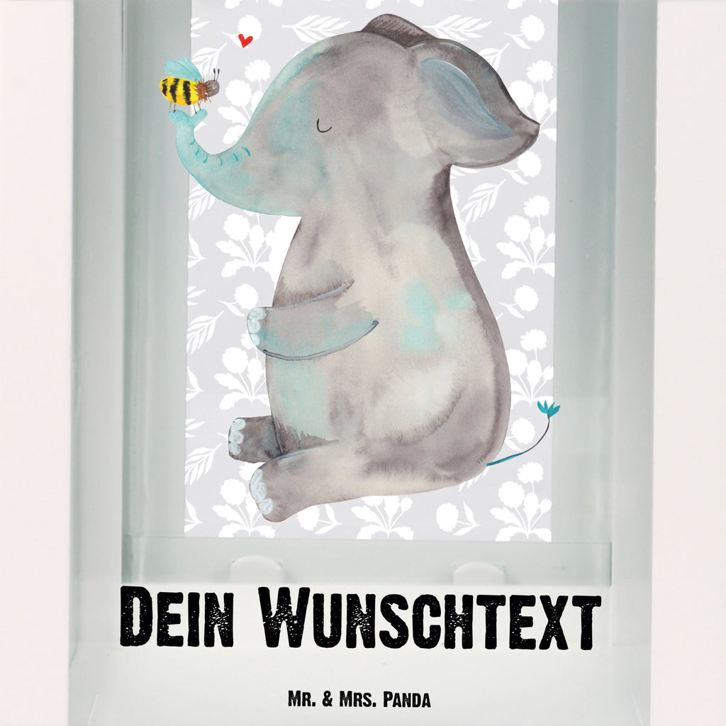 Personalisierte Deko Laterne Elefant & Biene Gartenlampe, Gartenleuchte, Gartendekoration, Gartenlicht, Laterne  kleine Laternen, XXL Laternen, Laterne groß, süße Tiermotive, gute Laune, lustige Sprüche, Tiere, Elefant, Biene, Liebe, Liebesbeweis, Jahrestag, Liebesgeschenk, Heiratsantrag, Hochzeitsgeschenk, Liebesspruch