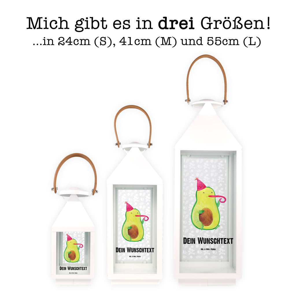 Personalisierte Deko Laterne Avocado Partyhupe Gartenlampe, Gartenleuchte, Gartendekoration, Gartenlicht, Laterne  kleine Laternen, XXL Laternen, Laterne groß, Avocado, Veggie, Vegan, Gesund, Party, Feierlichkeit, Feier, Fete, Geburtstag, Gute Laune, Tröte