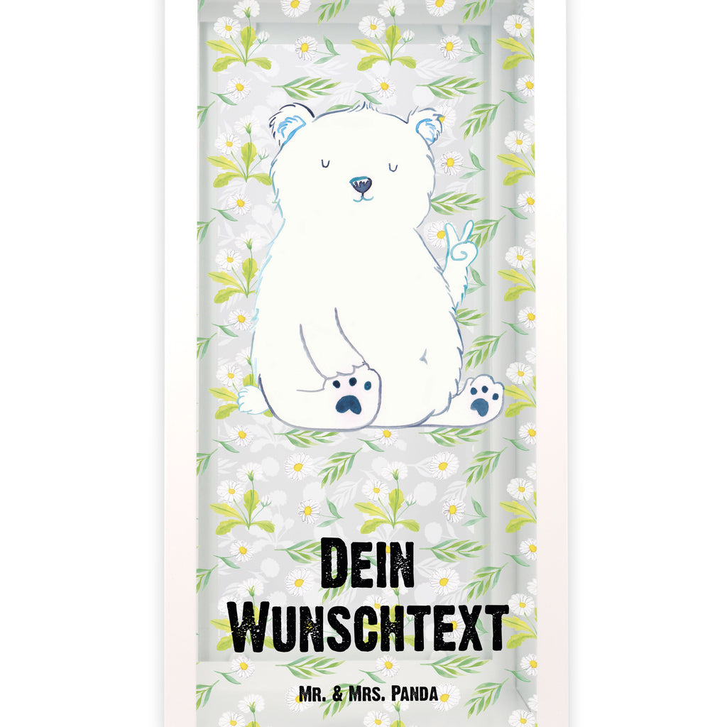 Personalisierte Deko Laterne Eisbär Faul Gartenlampe, Gartenleuchte, Gartendekoration, Gartenlicht, Laterne  kleine Laternen, XXL Laternen, Laterne groß, Bär, Teddy, Teddybär, Eisbär, Nordpol, Faul, Entspannen, Relaxen, Büro, Arbeit, Bürojob, Arbeitsplatz, Homeoffice
