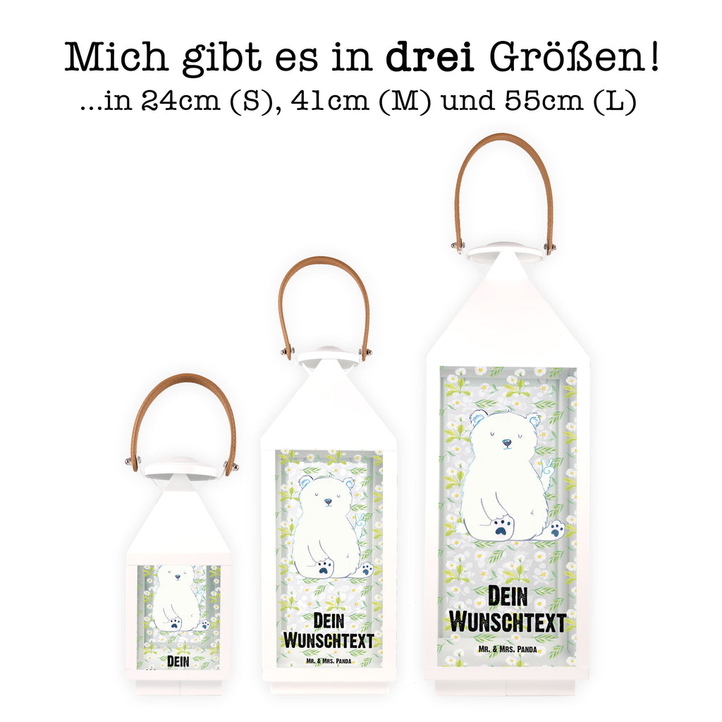 Personalisierte Deko Laterne Eisbär Faul Gartenlampe, Gartenleuchte, Gartendekoration, Gartenlicht, Laterne  kleine Laternen, XXL Laternen, Laterne groß, Bär, Teddy, Teddybär, Eisbär, Nordpol, Faul, Entspannen, Relaxen, Büro, Arbeit, Bürojob, Arbeitsplatz, Homeoffice