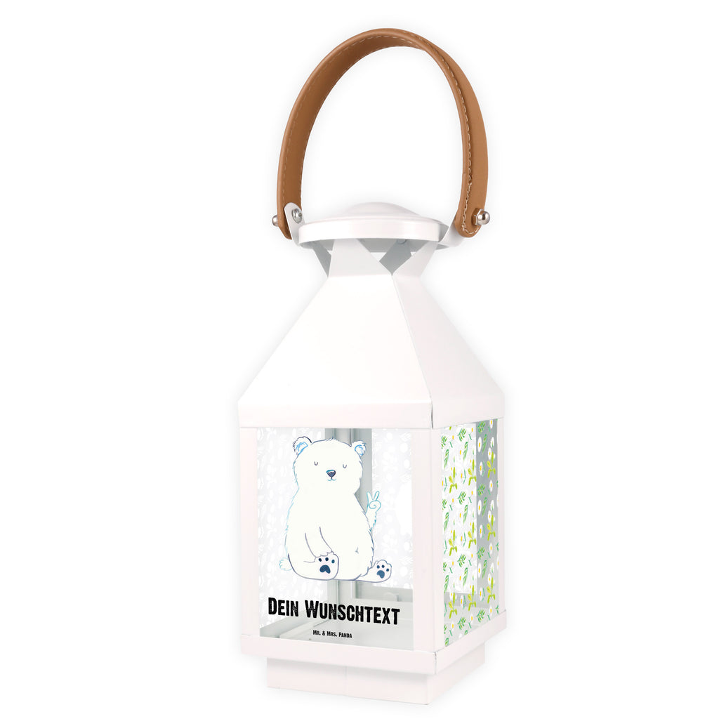 Personalisierte Deko Laterne Eisbär Faul Gartenlampe, Gartenleuchte, Gartendekoration, Gartenlicht, Laterne  kleine Laternen, XXL Laternen, Laterne groß, Bär, Teddy, Teddybär, Eisbär, Nordpol, Faul, Entspannen, Relaxen, Büro, Arbeit, Bürojob, Arbeitsplatz, Homeoffice
