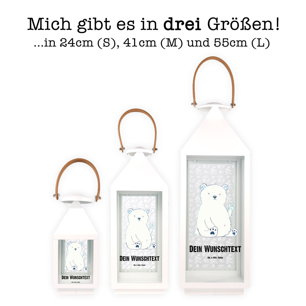 Personalisierte Deko Laterne Eisbär Faul Gartenlampe, Gartenleuchte, Gartendekoration, Gartenlicht, Laterne  kleine Laternen, XXL Laternen, Laterne groß, Bär, Teddy, Teddybär, Eisbär, Nordpol, Faul, Entspannen, Relaxen, Büro, Arbeit, Bürojob, Arbeitsplatz, Homeoffice