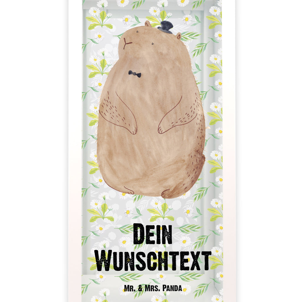 Personalisierte Deko Laterne Murmeltier Gartenlampe, Gartenleuchte, Gartendekoration, Gartenlicht, Laterne  kleine Laternen, XXL Laternen, Laterne groß, süße Tiermotive, gute Laune, lustige Sprüche, Tiere, Murmeltier, Knigge, Fröhlichkeit, Freundlichkeit, Respekt, Anstand