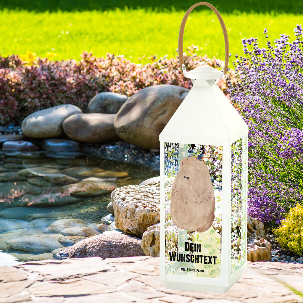Personalisierte Deko Laterne Murmeltier Gartenlampe, Gartenleuchte, Gartendekoration, Gartenlicht, Laterne  kleine Laternen, XXL Laternen, Laterne groß, süße Tiermotive, gute Laune, lustige Sprüche, Tiere, Murmeltier, Knigge, Fröhlichkeit, Freundlichkeit, Respekt, Anstand