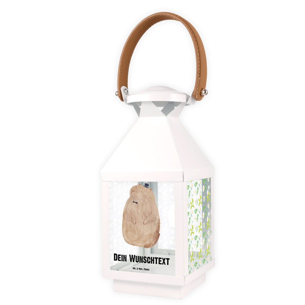 Personalisierte Deko Laterne Murmeltier Gartenlampe, Gartenleuchte, Gartendekoration, Gartenlicht, Laterne  kleine Laternen, XXL Laternen, Laterne groß, süße Tiermotive, gute Laune, lustige Sprüche, Tiere, Murmeltier, Knigge, Fröhlichkeit, Freundlichkeit, Respekt, Anstand
