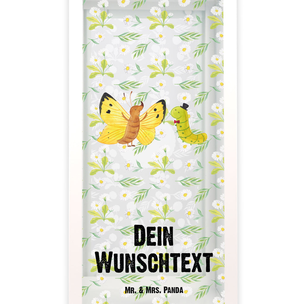 Personalisierte Deko Laterne Raupe & Schmetterling Gartenlampe, Gartenleuchte, Gartendekoration, Gartenlicht, Laterne  kleine Laternen, XXL Laternen, Laterne groß, süße Tiermotive, gute Laune, lustige Sprüche, Tiere, Raupe, Schmetterling, Zitronenfalter, Entwicklung, Erwachsen werden, Kokon, Hut, Hütchen, Schönheit, Aufwachsen