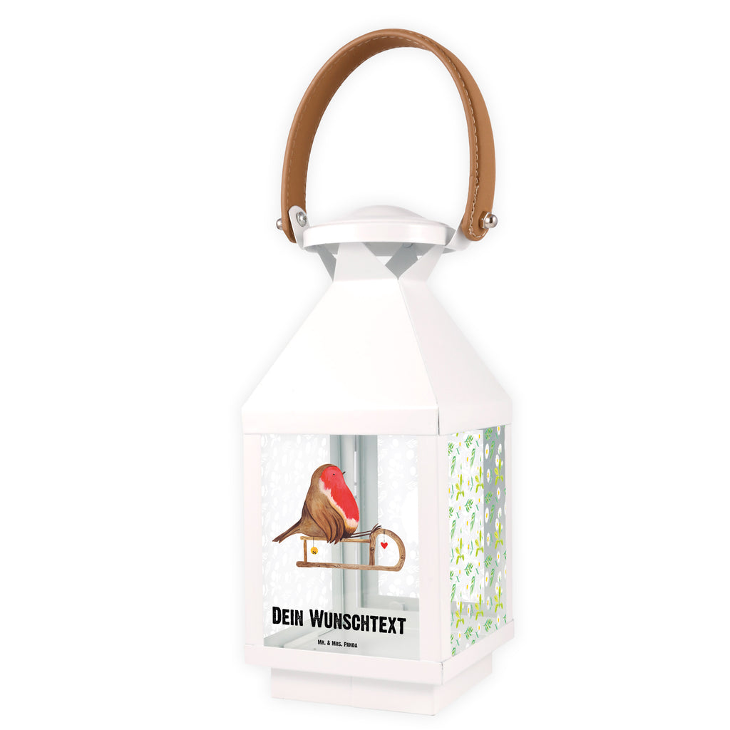 Personalisierte Deko Laterne Rotkehlchen Schlitten Gartenlampe, Gartenleuchte, Gartendekoration, Gartenlicht, Laterne  kleine Laternen, XXL Laternen, Laterne groß, Winter, Weihnachten, Weihnachtsdeko, Nikolaus, Advent, Heiligabend, Wintermotiv, Schlitten, Vogel