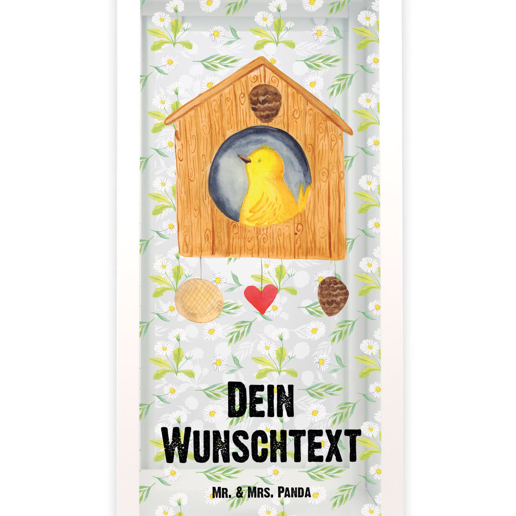 Personalisierte Deko Laterne Vogelhaus sweet Home Gartenlampe, Gartenleuchte, Gartendekoration, Gartenlicht, Laterne  kleine Laternen, XXL Laternen, Laterne groß, süße Tiermotive, gute Laune, lustige Sprüche, Tiere, Vogelhaus, Vogel, Home sweet Home, Einzug, Umzug, Geschenk, Einzugsgeschenk, Hausbau, Haus