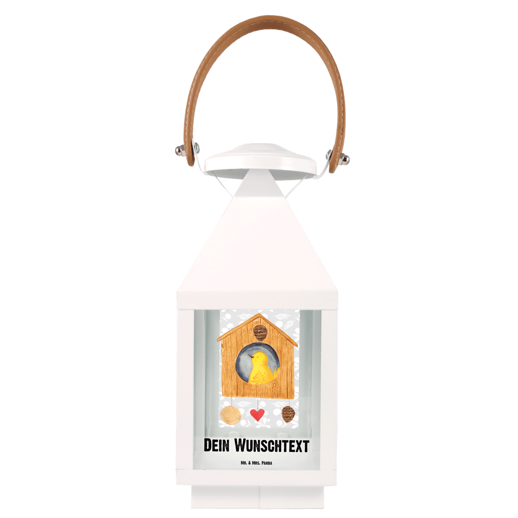 Personalisierte Deko Laterne Vogelhaus sweet Home Gartenlampe, Gartenleuchte, Gartendekoration, Gartenlicht, Laterne  kleine Laternen, XXL Laternen, Laterne groß, süße Tiermotive, gute Laune, lustige Sprüche, Tiere, Vogelhaus, Vogel, Home sweet Home, Einzug, Umzug, Geschenk, Einzugsgeschenk, Hausbau, Haus