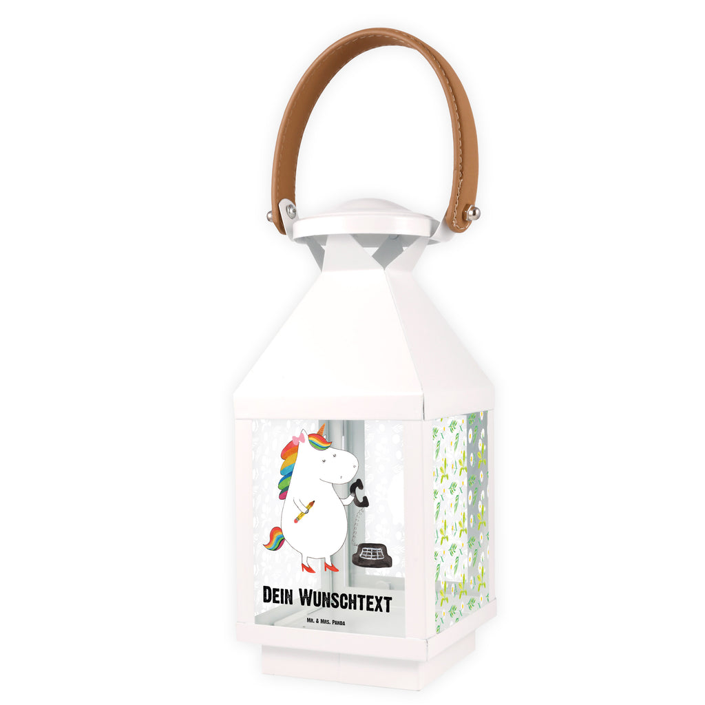 Personalisierte Deko Laterne Einhorn Sekretärin Gartenlampe, Gartenleuchte, Gartendekoration, Gartenlicht, Laterne  kleine Laternen, XXL Laternen, Laterne groß, Einhorn, Einhörner, Einhorn Deko, Pegasus, Unicorn, Sekretärin, Büro, Rechtsanwältin, Rechtsanwaltsgehilfin, Steuerbüro, Steuerkanzlei, Bürokraft, Bürohilfe