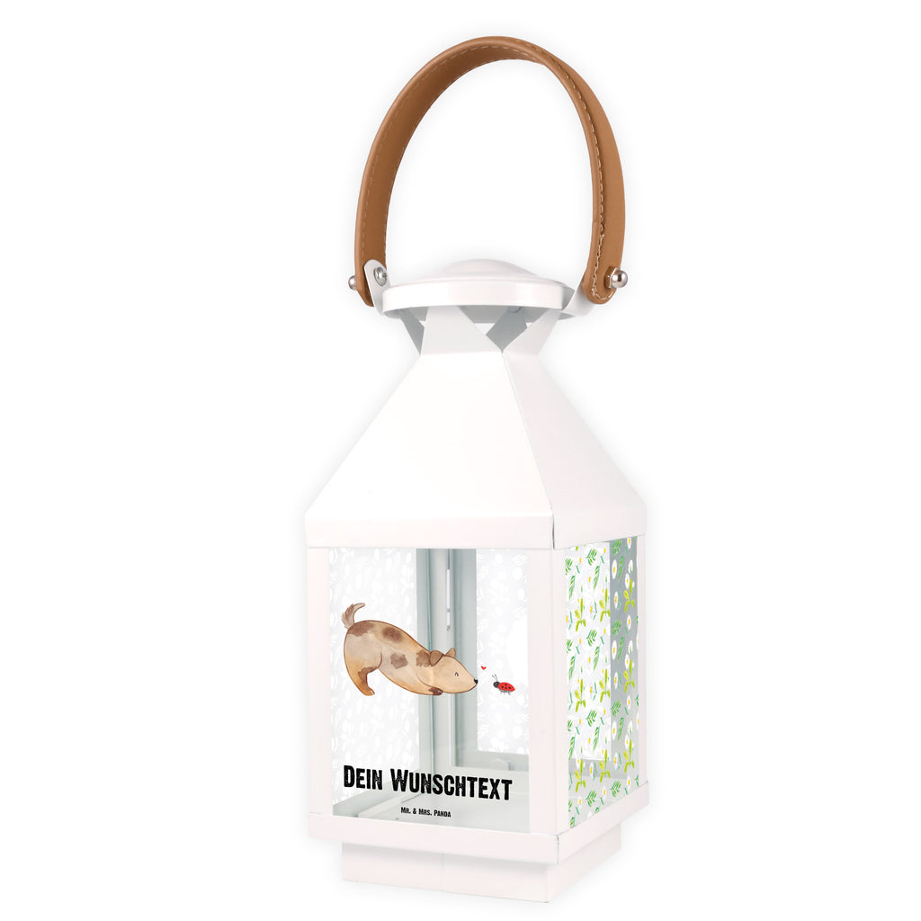 Personalisierte Deko Laterne Hund Marienkäfer Gartenlampe, Gartenleuchte, Gartendekoration, Gartenlicht, Laterne  kleine Laternen, XXL Laternen, Laterne groß, Hund, Hundemotiv, Haustier, Hunderasse, Tierliebhaber, Hundebesitzer, Sprüche, Hunde, Hundespruch, Marienkäfer, Mischling, Mischlinghund