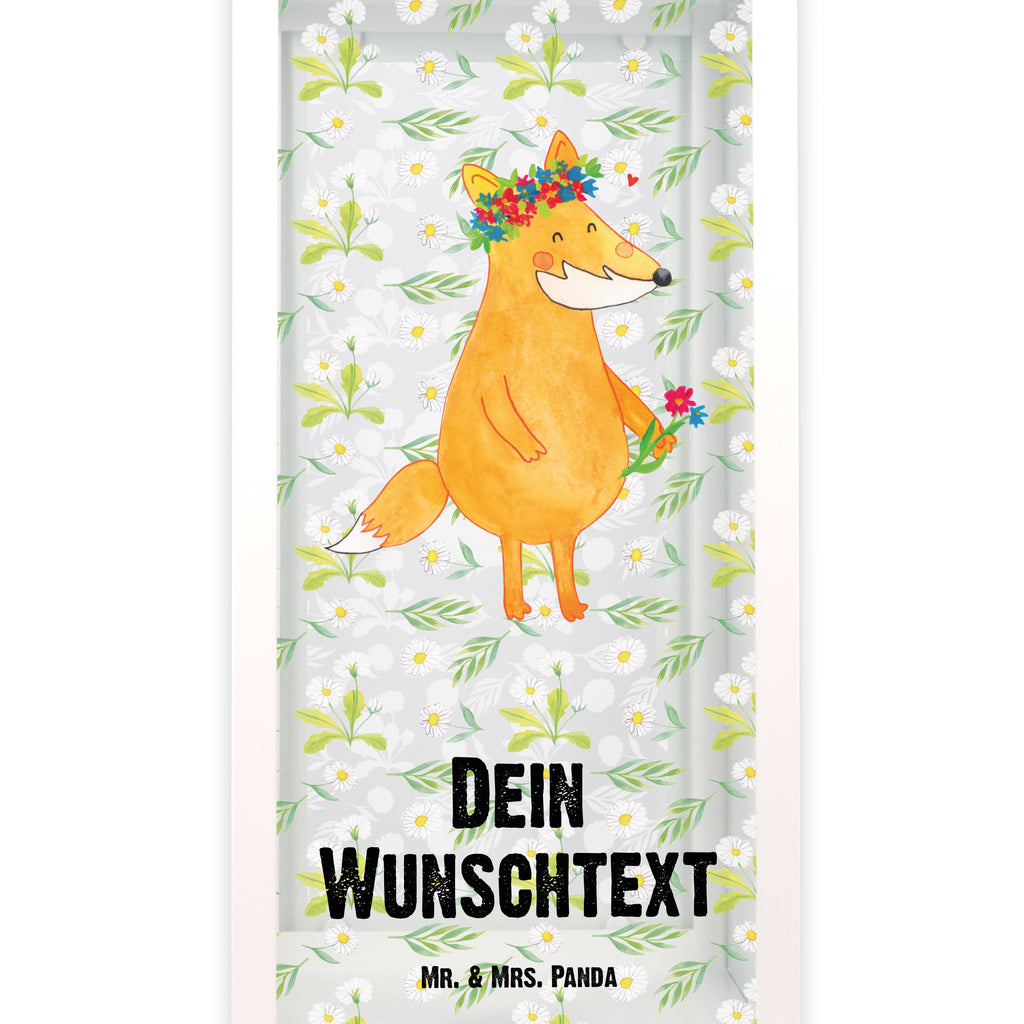 Personalisierte Deko Laterne Fuchs Blumenliebe Gartenlampe, Gartenleuchte, Gartendekoration, Gartenlicht, Laterne  kleine Laternen, XXL Laternen, Laterne groß, Fuchs, Füchse, Fox, Liebe, Freundin, Fuchsmädchen, Blumenmädchen, Freundinnen, Liebesbeweis, Blume, Blumen, Motivation, Freude, ich, mich, Selbstliebe