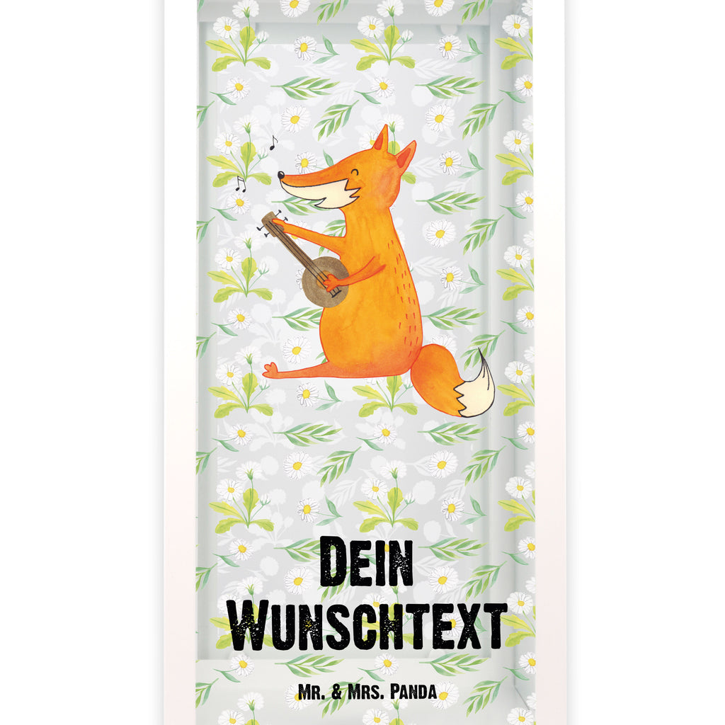 Personalisierte Deko Laterne Fuchs Gitarre Gartenlampe, Gartenleuchte, Gartendekoration, Gartenlicht, Laterne  kleine Laternen, XXL Laternen, Laterne groß, Fuchs, Füchse, Geschenk Musiker, Musik Spruch, Musikerin, Sänger, Sängerin, Gitarre
