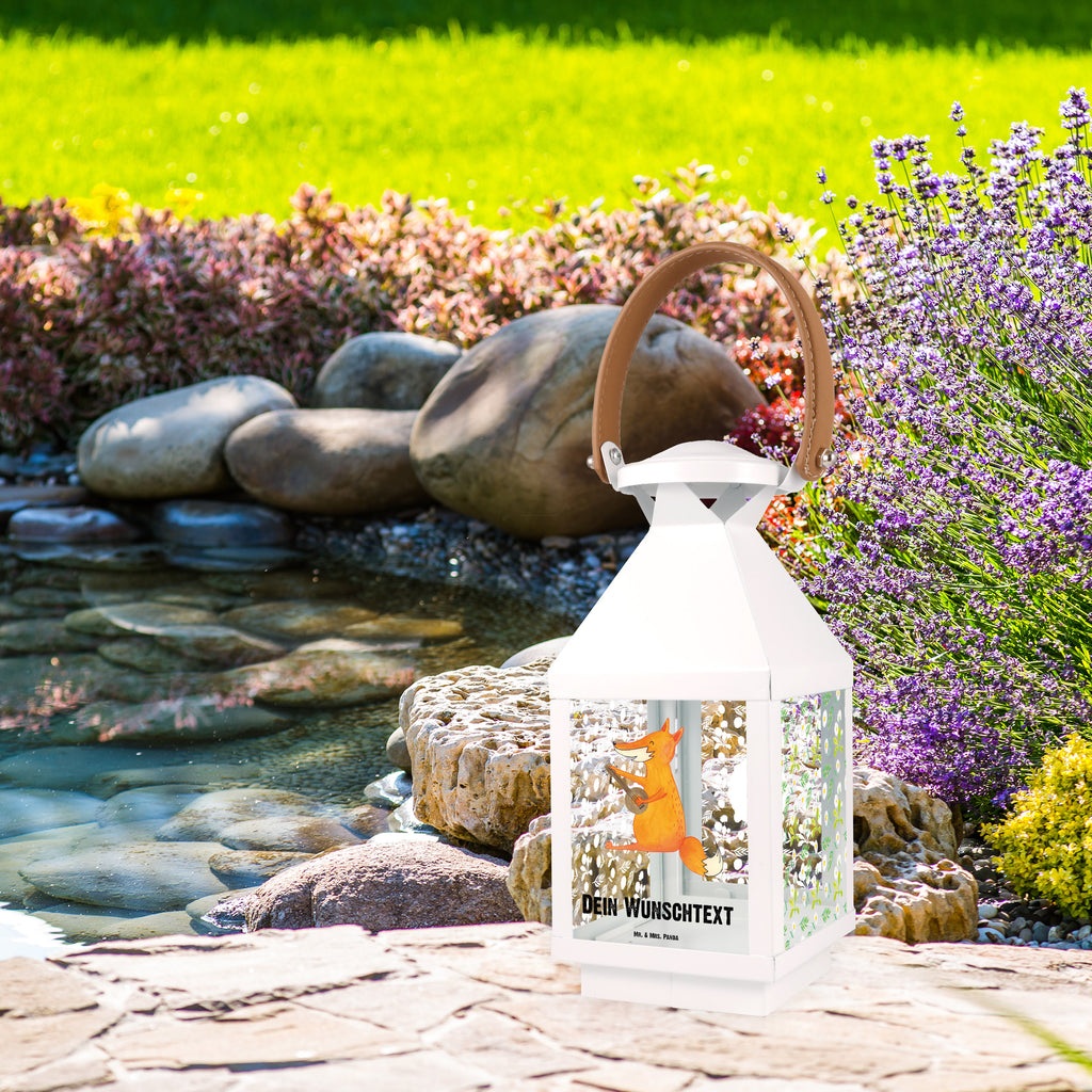 Personalisierte Deko Laterne Fuchs Gitarre Gartenlampe, Gartenleuchte, Gartendekoration, Gartenlicht, Laterne  kleine Laternen, XXL Laternen, Laterne groß, Fuchs, Füchse, Geschenk Musiker, Musik Spruch, Musikerin, Sänger, Sängerin, Gitarre