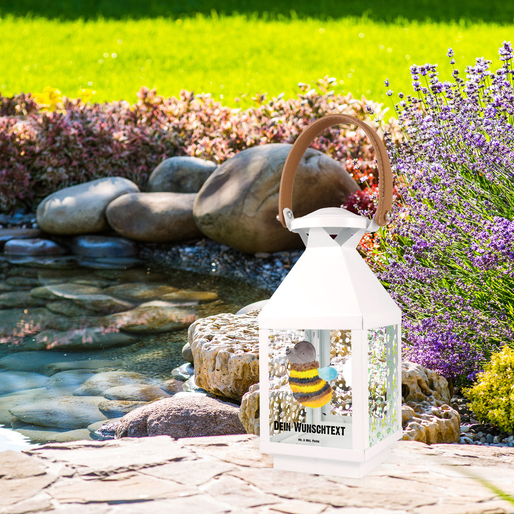 Personalisierte Deko Laterne Hummel flauschig Gartenlampe, Gartenleuchte, Gartendekoration, Gartenlicht, Laterne  kleine Laternen, XXL Laternen, Laterne groß, Tiermotive, Gute Laune, lustige Sprüche, Tiere, Hummel, Flauschig, Biene, Blume, Natur