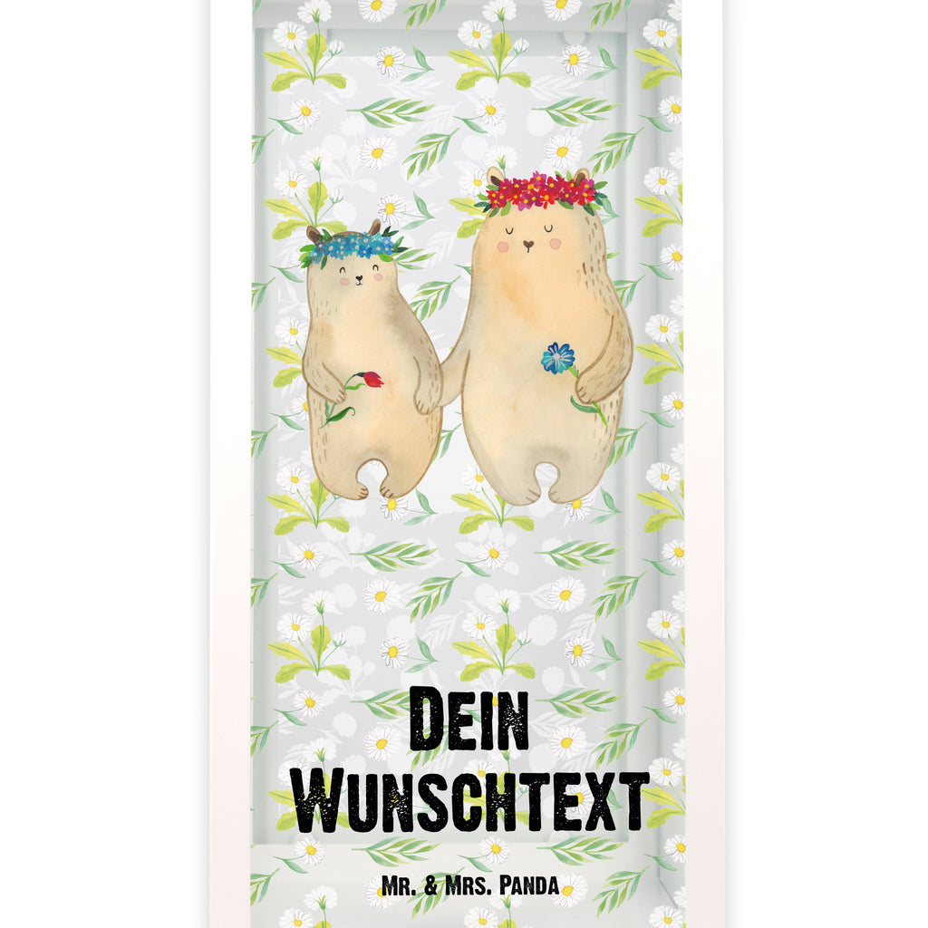Personalisierte Deko Laterne Bären mit Blumenkranz Gartenlampe, Gartenleuchte, Gartendekoration, Gartenlicht, Laterne  kleine Laternen, XXL Laternen, Laterne groß, Familie, Vatertag, Muttertag, Bruder, Schwester, Mama, Papa, Oma, Opa, Bär, Bären, Mutter, Mutti, Mami, Lieblingsmensch, Lieblingsmama, beste Mutter, weltbeste Mama, Geschenk Mama. Muttertag, Tochter, Kind, Kinder, Töchter, Family, Vorbild