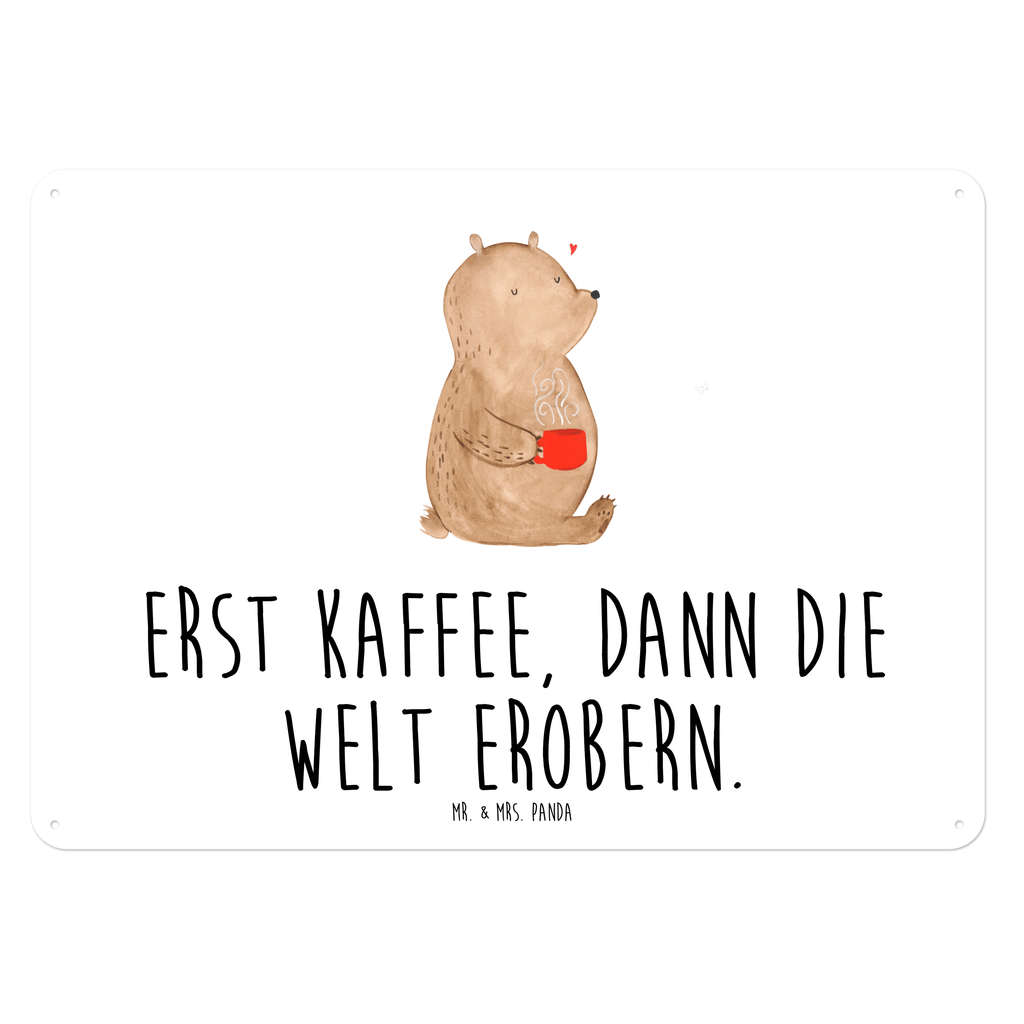 Blechschild Bär Kaffee Kaffee, Coffee, Bär, Bären, guten Morgen, Morgenroutine, Welt erobern, Welt retten, Motivation	 Blechschild, Metallschild, Geschenk Schild, Schild, Magnet-Metall-Schild, Deko Schild, Wandschild, Wand-Dekoration, Türschild, Wandschild, Metallschild  Bär, Teddy, Teddybär