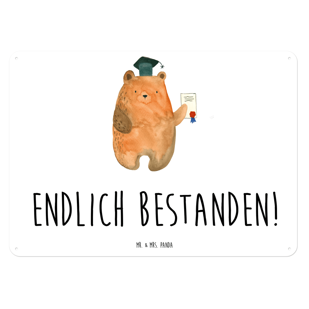 Blechschild Prüfungsbär Abitur, Prüfungen, Prüfung bestanden, Abschluss, Zeugnis, Abschlusszeugnis Blechschild, Metallschild, Geschenk Schild, Schild, Magnet-Metall-Schild, Deko Schild, Wandschild, Wand-Dekoration, Türschild, Wandschild, Metallschild  Bär, Teddy, Teddybär