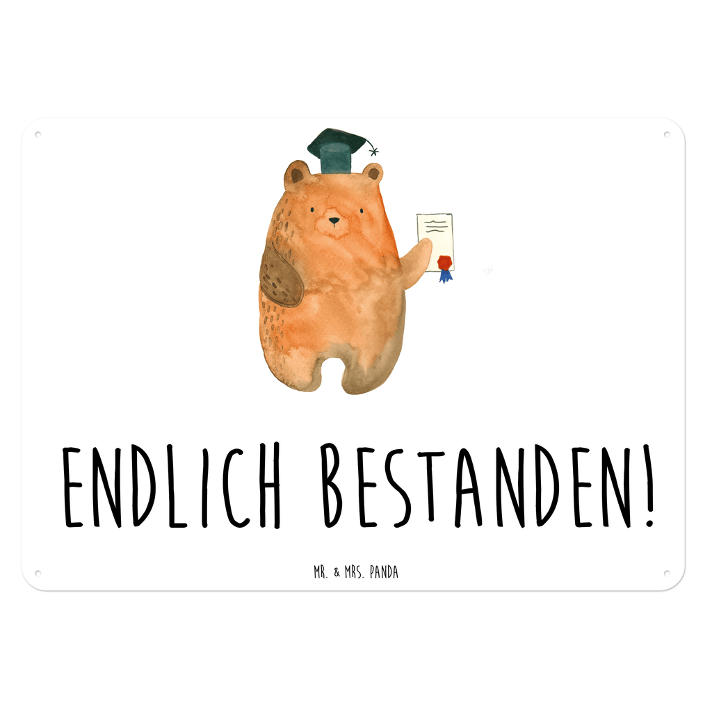 Blechschild Prüfungsbär Abitur, Prüfungen, Prüfung bestanden, Abschluss, Zeugnis, Abschlusszeugnis Blechschild, Metallschild, Geschenk Schild, Schild, Magnet-Metall-Schild, Deko Schild, Wandschild, Wand-Dekoration, Türschild, Wandschild, Metallschild  Bär, Teddy, Teddybär