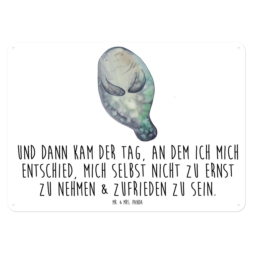 Blechschild Seekuh happy Blechschild, Metallschild, Geschenk Schild, Schild, Magnet-Metall-Schild, Deko Schild, Wandschild, Wand-Dekoration, Türschild, Meerestiere, Meer, Urlaub, Seekuh, Seekühe, Selbstliebe, Respekt, Neuanfang, Neustart, Achtsamkeit, Zufrieden, Liebeskummer, Freundin