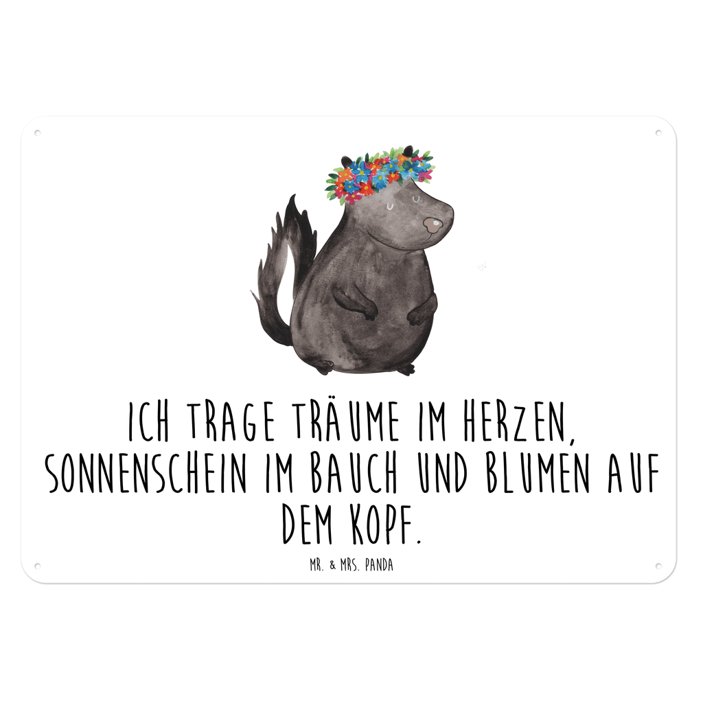 Blechschild Stinktier Blumenmaedchen Stinktier, Skunk, Wildtier, Raubtier, Stinker, Stinki, Yoga, Namaste, Lebe, Liebe, Lache Blechschild, Metallschild, Geschenk Schild, Schild, Magnet-Metall-Schild, Deko Schild, Wandschild, Wand-Dekoration, Türschild, Wandschild, Metallschild  Stinktier, Skunk