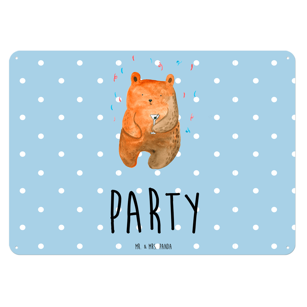 Blechschild Bär Party Geburtstag, Geburtstagsgeschenk, Geschenk, Party, Feiern, Abfeiern, Mitbringsel, Gute Laune, Lustig Blechschild, Metallschild, Geschenk Schild, Schild, Magnet-Metall-Schild, Deko Schild, Wandschild, Wand-Dekoration, Türschild, Wandschild, Metallschild  Bär, Teddy, Teddybär