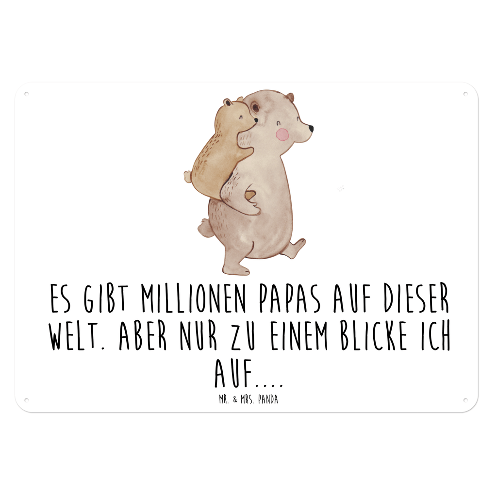 Blechschild Papa Bär Blechschild, Metallschild, Geschenk Schild, Schild, Magnet-Metall-Schild, Deko Schild, Wandschild, Wand-Dekoration, Türschild, Familie, Vatertag, Muttertag, Bruder, Schwester, Mama, Papa, Oma, Opa, Geschenk, Vater, Papi, Vati, Onkel, Geburtstag