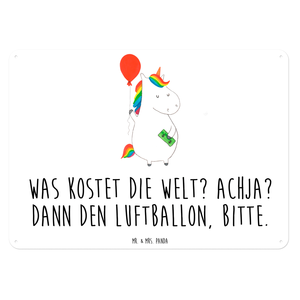 Blechschild Einhorn Luftballon Einhorn, Einhörner, Unicorn, Luftballon, Geld, Lebenslust, Freude, Geschenk, Freundin	 Blechschild, Metallschild, Geschenk Schild, Schild, Magnet-Metall-Schild, Deko Schild, Wandschild, Wand-Dekoration, Türschild, Wandschild, Metallschild  Einhorn, Einhörner, Einhorn Deko, Pegasus, Unicorn