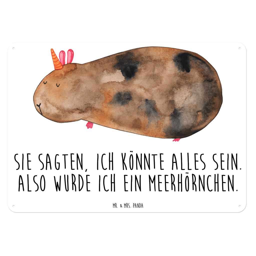 Blechschild Meerhörnchen Blechschild, Metallschild, Geschenk Schild, Schild, Magnet-Metall-Schild, Deko Schild, Wandschild, Wand-Dekoration, Türschild, Einhorn, Einhörner, Einhorn Deko, Pegasus, Unicorn, Meerhörnchen, Meericorn, Meerschwein, Meerschweinchen